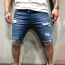 Short Jeans Ripped Skinny Men Zipper Closure Pockets Shorts for Party