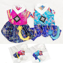 New Fashions Traditional Embroidery Hanbok Style Pet Dogs Girl Dress Jumpsuit Jacket For Boy Couple Clothing