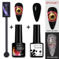 LILYCUTE 7ML 9D Cat Magnetic Gel Polish Set Semi Permanent Soak Off UV LED Glitter Nails Magnet Stick Black Gel Needed