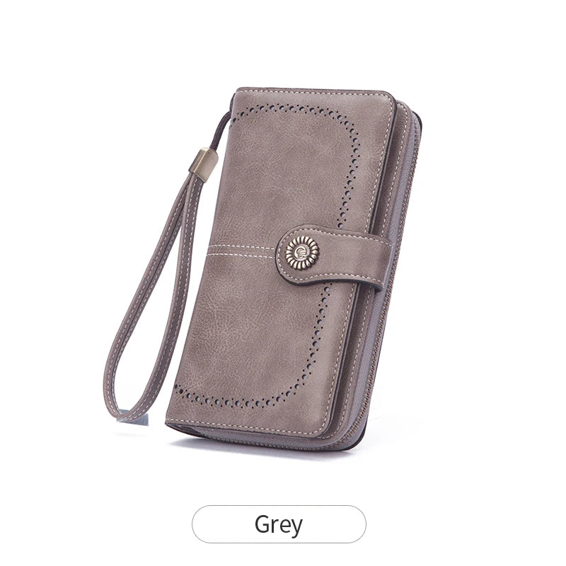 High Quality Women Wallet RFID Anti-theft Leather Wallets For Woman Long Zipper Large Ladies Clutch Bag Female Purse Card Holder