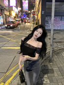 Off-the-Shoulder Hot Summer Silm Beautiful Tops T-shirt