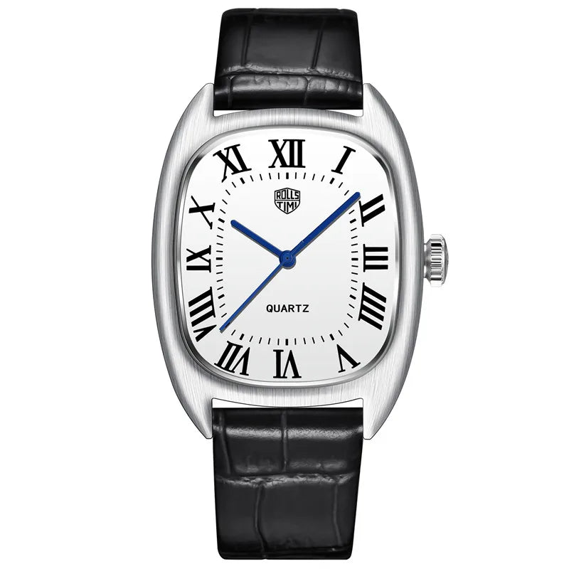 Rolls Timi New Brand Square Dial Quartz Men's watches 50M Waterproof Business Genuine Leather Man watch Japan VH31 Luxury Watch