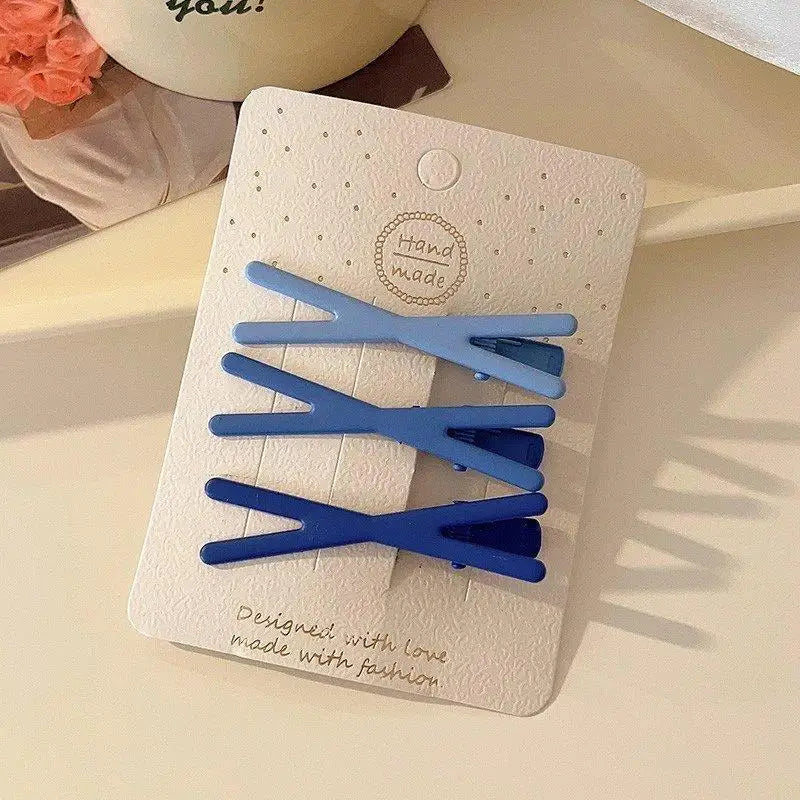 3Pcs/Set Women Girls solid Simplicity frosted Hair Clips Adult Alloy Barrettes Hairpins Female Fashion Hair Accessories