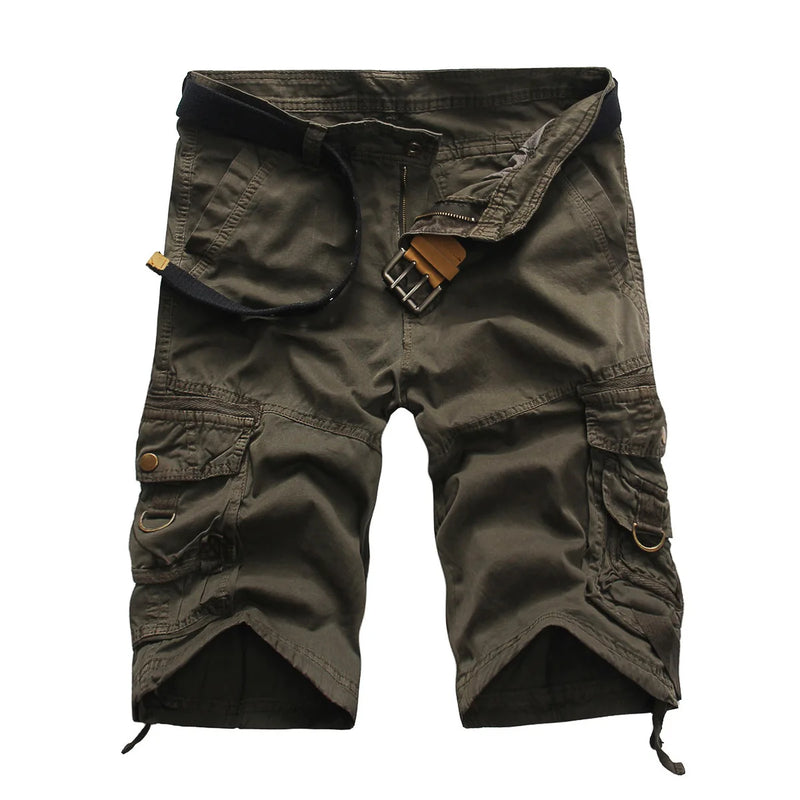 Summer New Men Cool Camouflage Cargo Shorts Straight Casual Pants Mens Multi-Pocket Loose Five-Point Short Pant Brand Streetwear