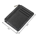 Mini Zipper Card Bag Slim ID Bank Purse Wallet Credit Organizer Portable Small Slim Ultra-thin Short Purse for Men Black