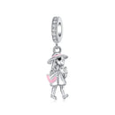 925 Sterling Silver Boy Girl and Heart Shape Pendant Charm Couple Lovers Bead Fit Pandora Original Bracelet DIY Jewelry Making