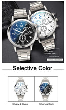 Fashion Mens Bracelet Watches Set Luxury Men Sports Silver Stainless Steel Quartz Watch Man Business Casual Wrist Watch