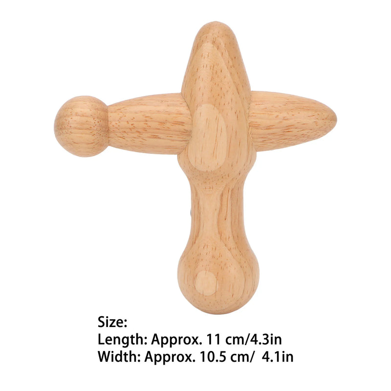 Trigger Point Massager Tool Cross Shaped Boost Metabolism Lymphatic Drainage Relaxes Muscles Wooden Massage Tool