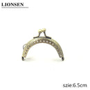 LIONSEN 6.5/7.5/8.5/10.5/12.5/15/20cm DIY Metal semicirc Frame Purse Handle Coin Bags Metal Kiss Clasp Lock Frame Accessories