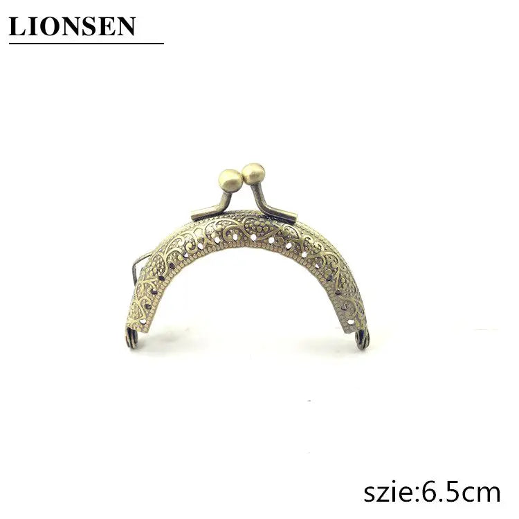 LIONSEN 6.5/7.5/8.5/10.5/12.5/15/20cm DIY Metal semicirc Frame Purse Handle Coin Bags Metal Kiss Clasp Lock Frame Accessories