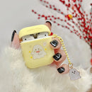 Cartoon Cat Lovers Matte Protective Case For AirPods 1/2/3/4 Soft Cute Cover for AirPods Pro 2 Bluetooth Earphone Case Keyring