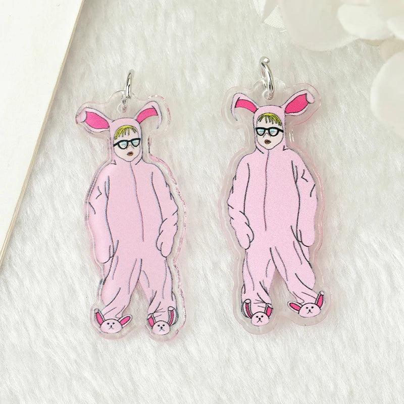 6Pcs Halloween Charms Creative Acrylic Fragile Strange Desk Lamp Pendant  Jewlery Findings For Necklace Keychain  Diy