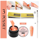 طقم طلاء أظافر 2/3 قطع شفاف أبيض وردي ذهبي لامع سريع البناء جل طلاء أظافر بالأشعة فوق البنفسجية LED غراء أظافر أطراف أظافر طقم تمديد