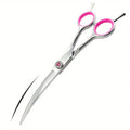 Professional Curved Dog Grooming Scissors 440C Stainless Steel Pet Cutting Shears Safety Trimming For Dogs Cats
