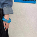 Hyperbole Blue Acrylic Resin Irregular Geometry Square Large Cuff Bracelet Charm Wide Thick Bangle For Women Summer Jewelry Gift