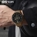 SANDA Men's Electronic Watch Outdoor Sports LED Analog Digital Alarm Clock Chronograph Multifunction Waterproof Men's Wristwatch
