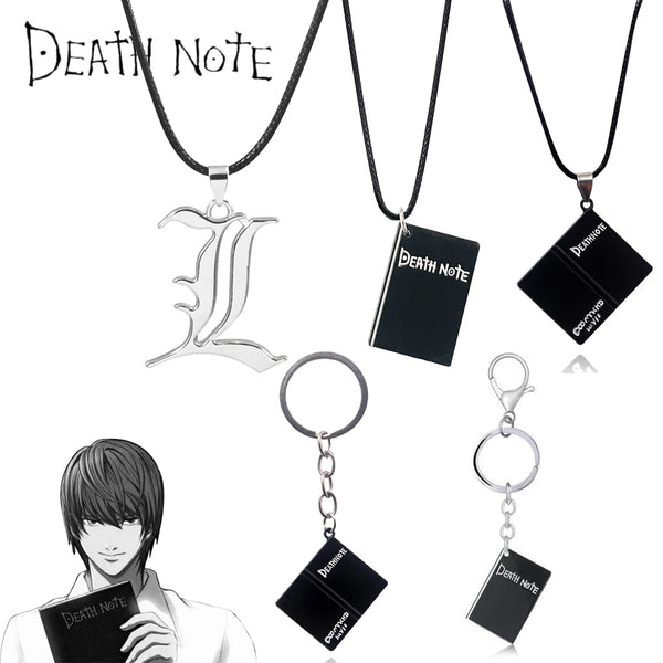 Anime Death Note Keychain Double L Black Notebook Pendant Keyring Cospaly Key Props for Women Men Jewelry Gifts Accessories