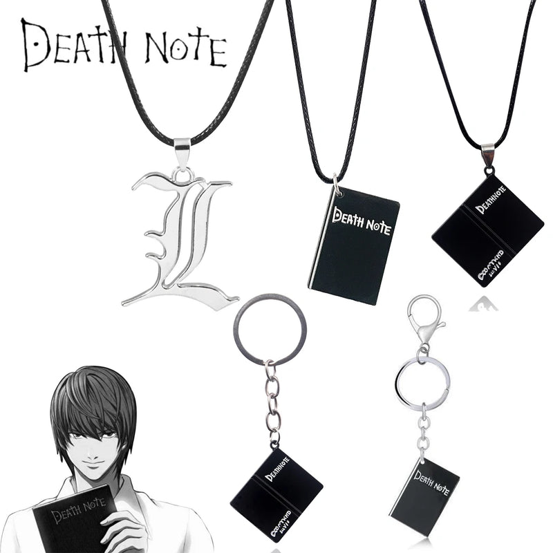 Anime Death Note Keychain Double L Black Notebook Pendant Keyring Cospaly Key Props for Women Men Jewelry Gifts Accessories