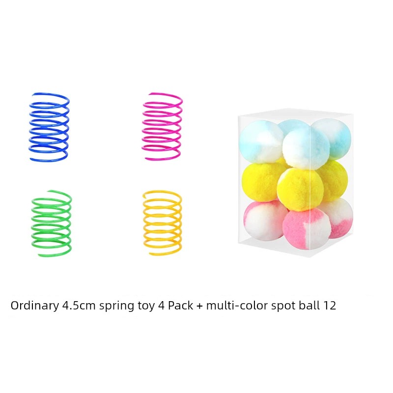 Mute Color Plastic Spring Molar Toy Ball Cat