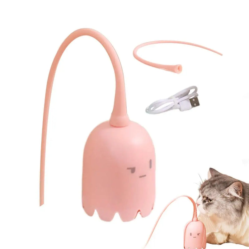 Cat Wand Toy Automatic Silicone Tail Teaser Toy Mimicking Animals Swing Tail Interactive For Bored Indoor Cats And Kittens