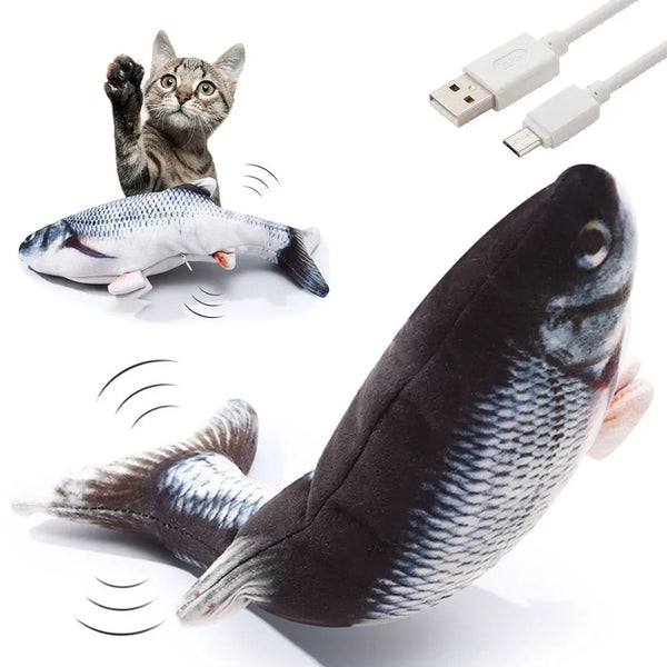 Interactive Cat Toys USB Charger Simulated Fish Moving Electric Floppy Fish Catnip Cat Toy Puppy Cat Chew Bite Toy Pet Supplies