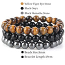 8mm 3Pcs/Set Natural Stone Bracelet Rose Quartz Opal Turquoise Amethysts Hematite Jaspers Bracelets For Women Men Jewelry