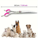 Professional Curved Dog Grooming Scissors 440C Stainless Steel Pet Cutting Shears Safety Trimming For Dogs Cats