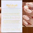 1 Pc Nail Strip Stickers Black/Gold/Rose Gold/Silver Metal Strip Tape Nail Art Adhesive DIY Foil Tips Nail Sticker Decals NK11