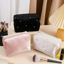 Star Cosmetic Bag for Women Travel Portable Toiletry Bag Soft Velvet Cosmetics Makeup Brush Lipstick Storage Bag Organizer Pouch