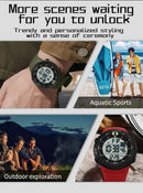 SANDA Men's Electronic Watch Outdoor Sports LED Analog Digital Alarm Clock Chronograph Multifunction Waterproof Men's Wristwatch