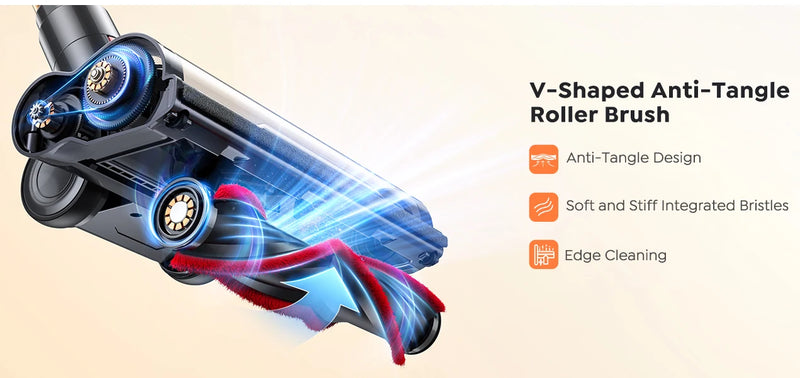 V18 Wireless Handheld Vacuum Cleaner 45kPa 550W Powerful 6 in 1 Cordless Vacuum Cleaner LED Display Handheld Sweeper Machine