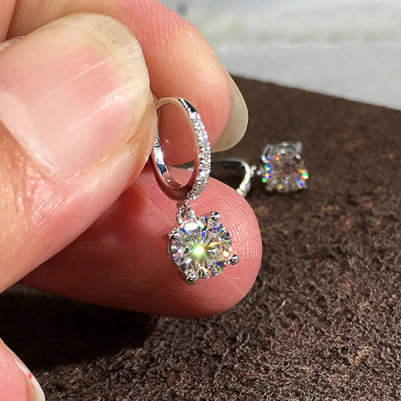2024 New Bride Engagement Wedding Jewelry Elegant Shiny Mosan Diamond Beautiful Gift Milan Girl Fashion Pendant Earrings