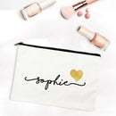 Personalized Makeup Bag Bridesmaid Maid of Honor Holiday Wedding Bachelorette Party Gifts Canvas Monogram Cosmetic Zipper Pouch