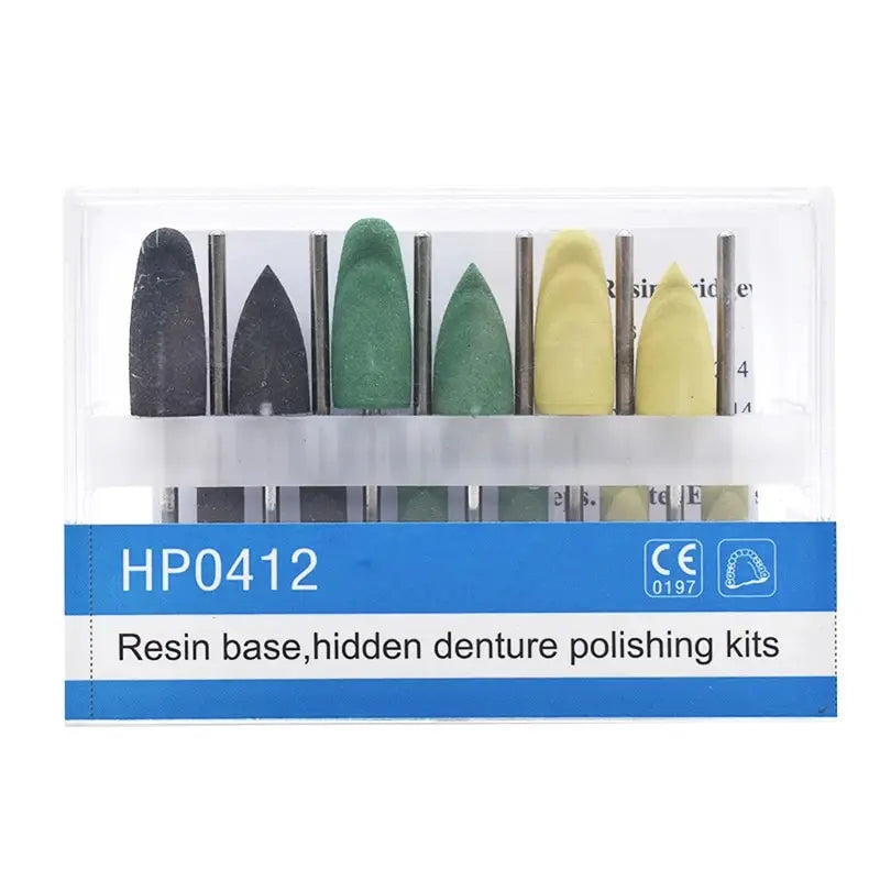 HP0412 12pcs/Kit Dental Resin Base Hidden Denture Polishing Kits for Low Speed Contra Angle Handpiece Denspay Dentistry Tools