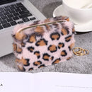 Leopard Print Short Wallet Trend Plush Multi Slot Credit Card Bag Multifunctional Portable Wallet For Outdoor Use