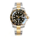 Gold Tow Tone NH34A GMT Movement Diving Watch for Men Automatic Watches Mechanical Swim Jubilee Bracelet 200m Waterproof Date