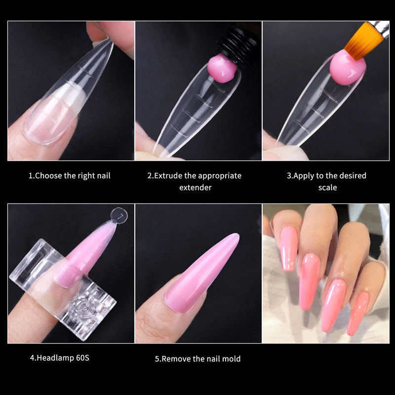 Extension False Nails Art Tips Acrylic Fake Finger Gel Polish Mold Sculpted Full Cover Press on Nails Manicures Accessories Tool