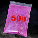 Polvo de purpurina holográfica plateada para uñas, 24 colores, brillante, 0,2 mm, para manicura DIY, 50 g/bolsa
