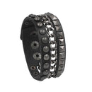 Vintage Leather Bracelet Three Row Cuspidal Spikes Rivet Stud Wide Cuff PU Leather Punk Gothic Rock Unisex Bracelet Men Jewelry