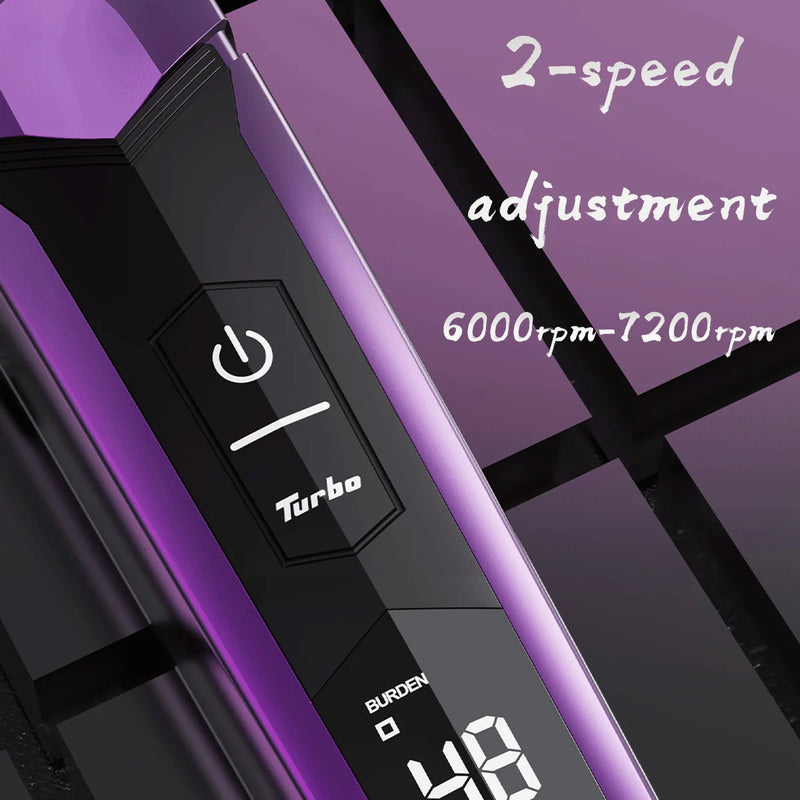 Cortadora de pelo eléctrica profesional KULILANG R77F con cabezal de aceite degradado, color morado, cuchilla FADE chapada en titanio, 7200 rpm, para peluquería