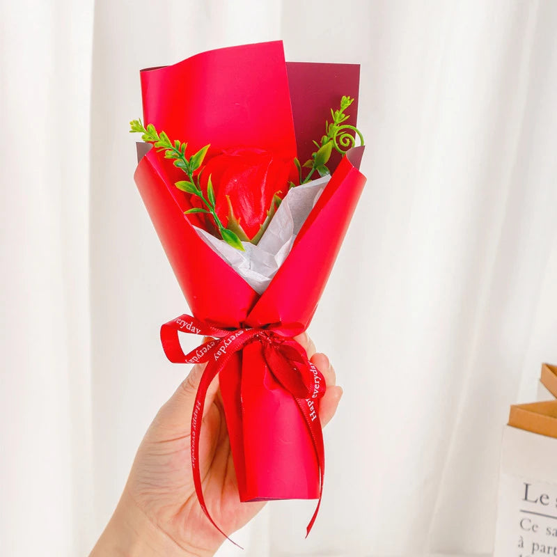 Soap Rose Bouquet Valentines Day Gift For Friends Wedding Bouquet Home Decorations Rose Flower Bouquet Hands Wedding Party Gifts