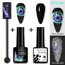 LILYCUTE 7ML 9D Cat Magnetic Gel Polish Set Semi Permanent Soak Off UV LED Glitter Nails Magnet Stick Black Gel Needed