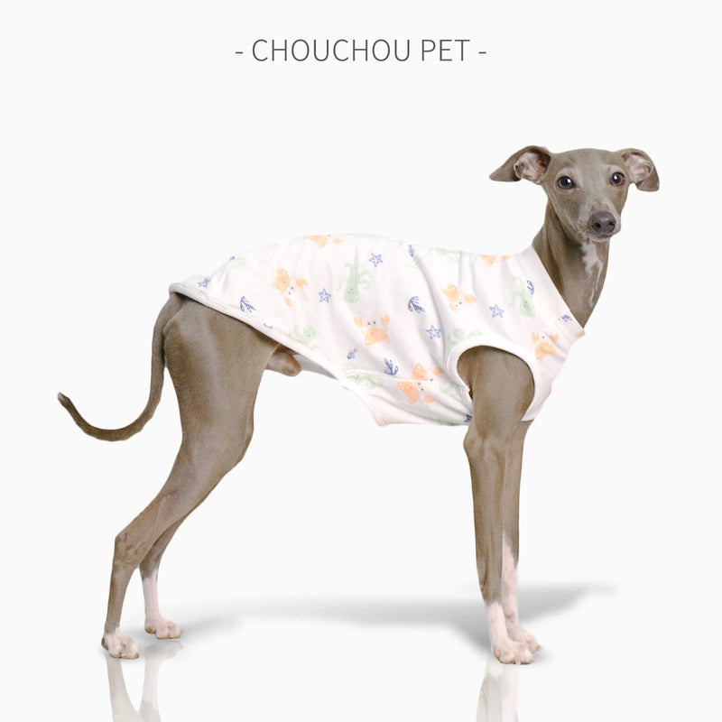 Dog Summer Clothes Italian Greyhound Whippet Summer Vest Cotton Printed Dog Clothes