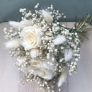 Natural Baby'sBreath Eternal Rose Wedding Bridal Bouquet Bridal Bridesmaid Hand Flowers Wedding Engagement Valentines Day Decor