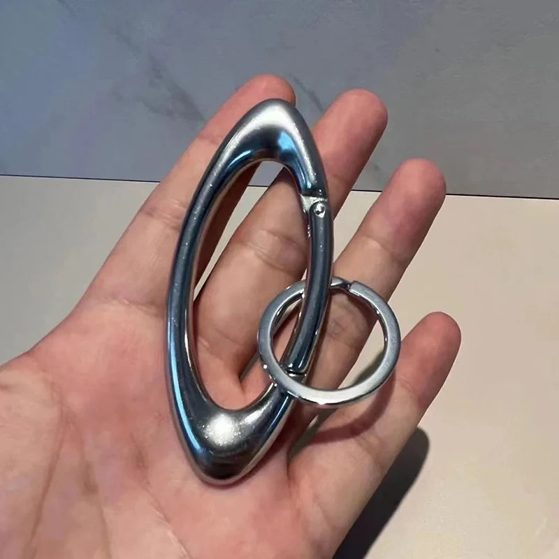 Fashion Women Men Metal Carabiner Multifunctional Keychain Oval Mountaineering Belt Buckle Accessories Key Ring Unisex