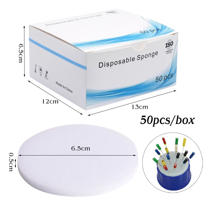50pcs Dental Disposable Clean Sponge Pad Dentist Endodontics Files Sponges Clean Material Dentistry Oral Care Teeth Tools
