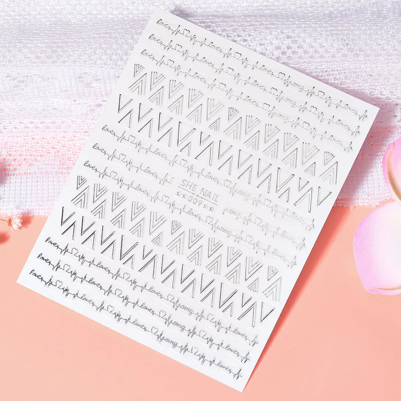 1 Pc Nail Strip Stickers Black/Gold/Rose Gold/Silver Metal Strip Tape Nail Art Adhesive DIY Foil Tips Nail Sticker Decals NK11