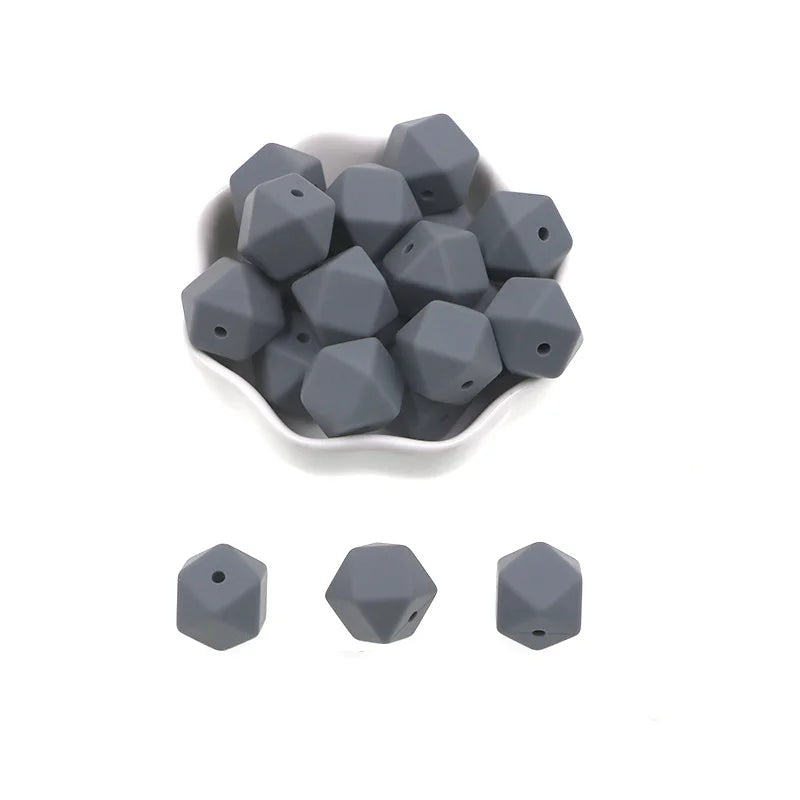 Kovict 14/17mm 10pcs Hexagon Silicone Beads For Jewelry Making Silicone Bead To Make Bracelets Necklace Making Accessories