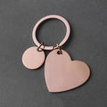 Stainless Steel Heart Keychain Blank For Engraving Metal Heart Charm Keychain Key Ring Mirror Polished Wholesale 1pcs