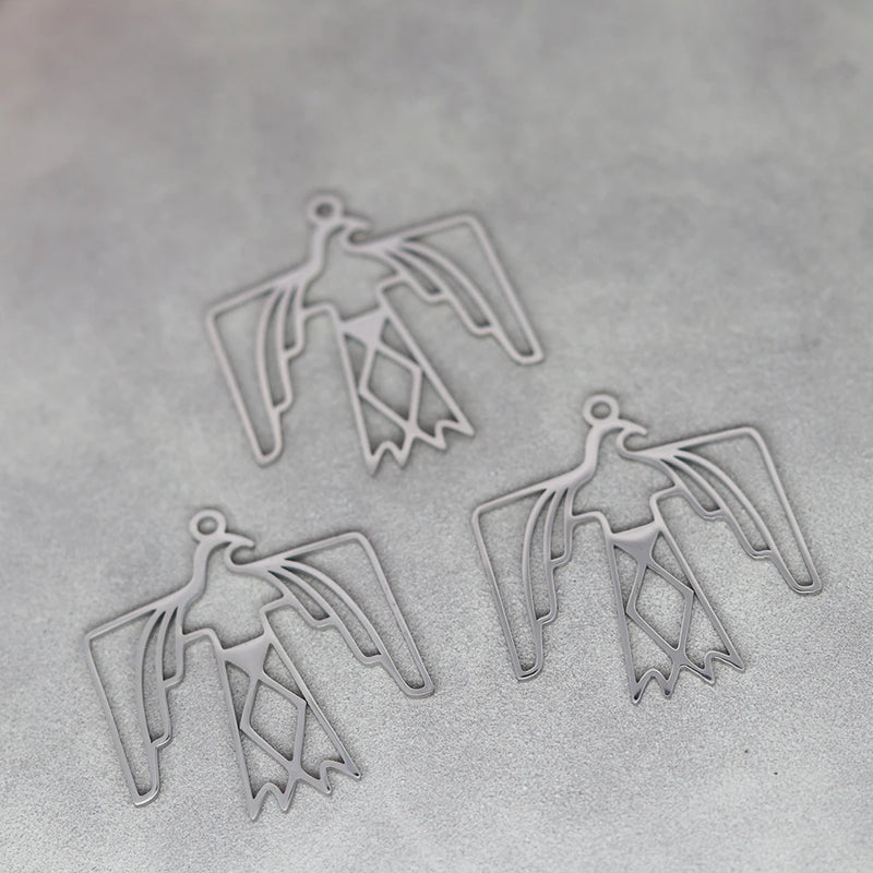 Cute Cat Moon Bear Deer DIY Tassels Earrings Stainless Steel Pendant For Jewelry Making Insect Charms Snake Necklace Accessory